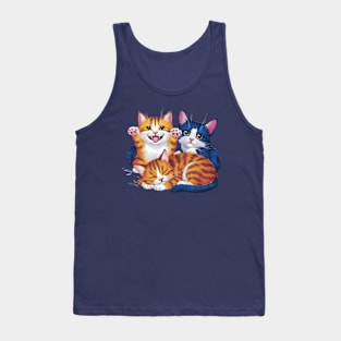 Three Cats Three Moods Tank Top